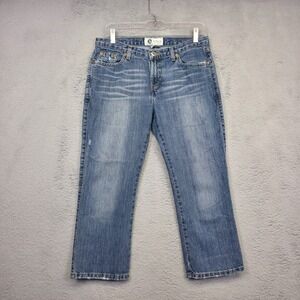 Vintage AriZona Capri Jeans Women S Blue Hipster Mid Rise‎ Distressed Y2K Grunge